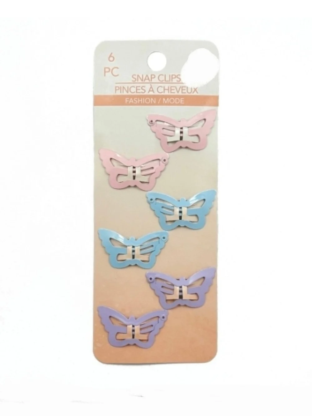 Metal Butterfly Snap Hair Clips - Pastel Pink, Blue, Purple BNIB